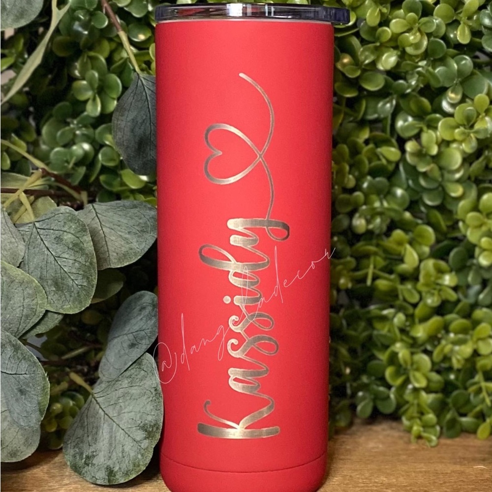 NEW! Soft Matte Red ENGRAVED Custom 20 oz Maker Tumbler